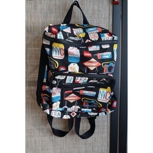 Mini backpack - LeSportSac Boarding Pass print
